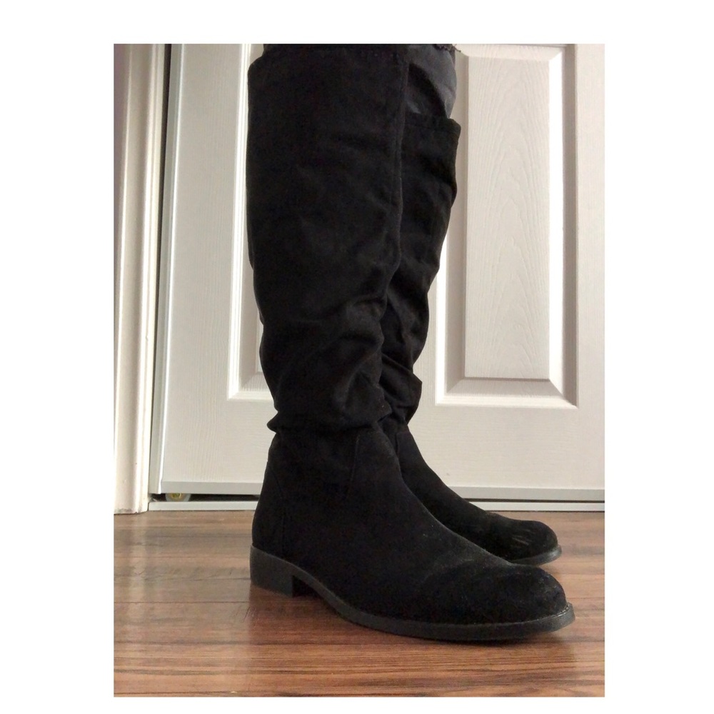 Black knee high boots